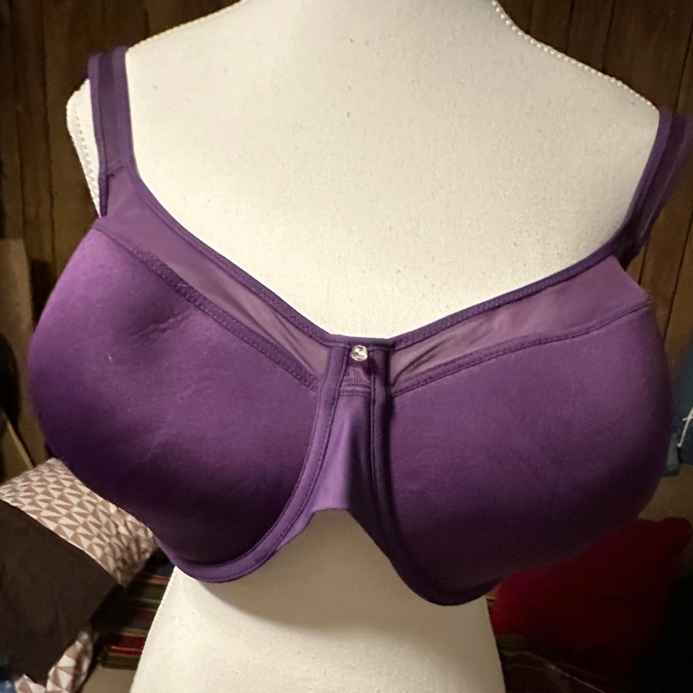 42D Bali Purple Full Coverage Bra with Wide Straps & Back Smoothing Coverage